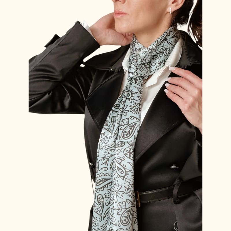 šilkinis sidabrinis šalikėlis