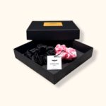 Šilkinių gumelių rinkinys juoda rožinė