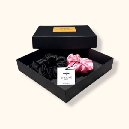 Šilkinių gumelių rinkinys juoda rožinė