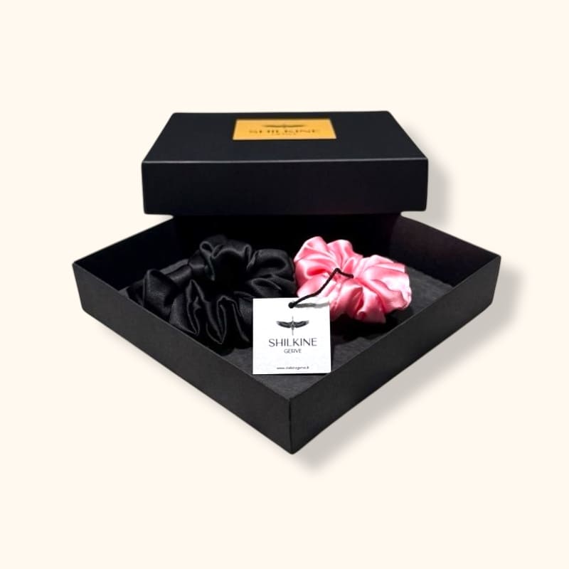 Šilkinių gumelių rinkinys juoda rožinė