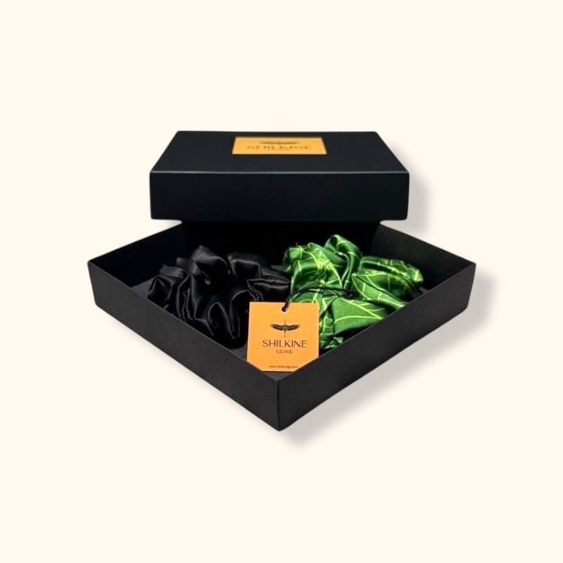 Šilkinių gumelių rinkinys žali lapeliai