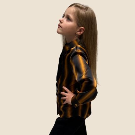 šilkiniai marškinukai mergaitei šonu