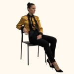 šilkiniai auksiniai marškiniai