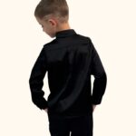 šilkiniai juodi marškinėliai berniukui