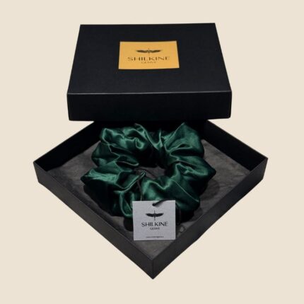 šilkinė didelė žalia plaukų gumelė