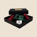 šilkinių gumelių rinkinys žalia-raudonos