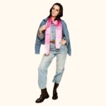 šilkinis rožinis ilgas šalikas