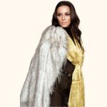 šilkinis ilgas auksinis šalikas